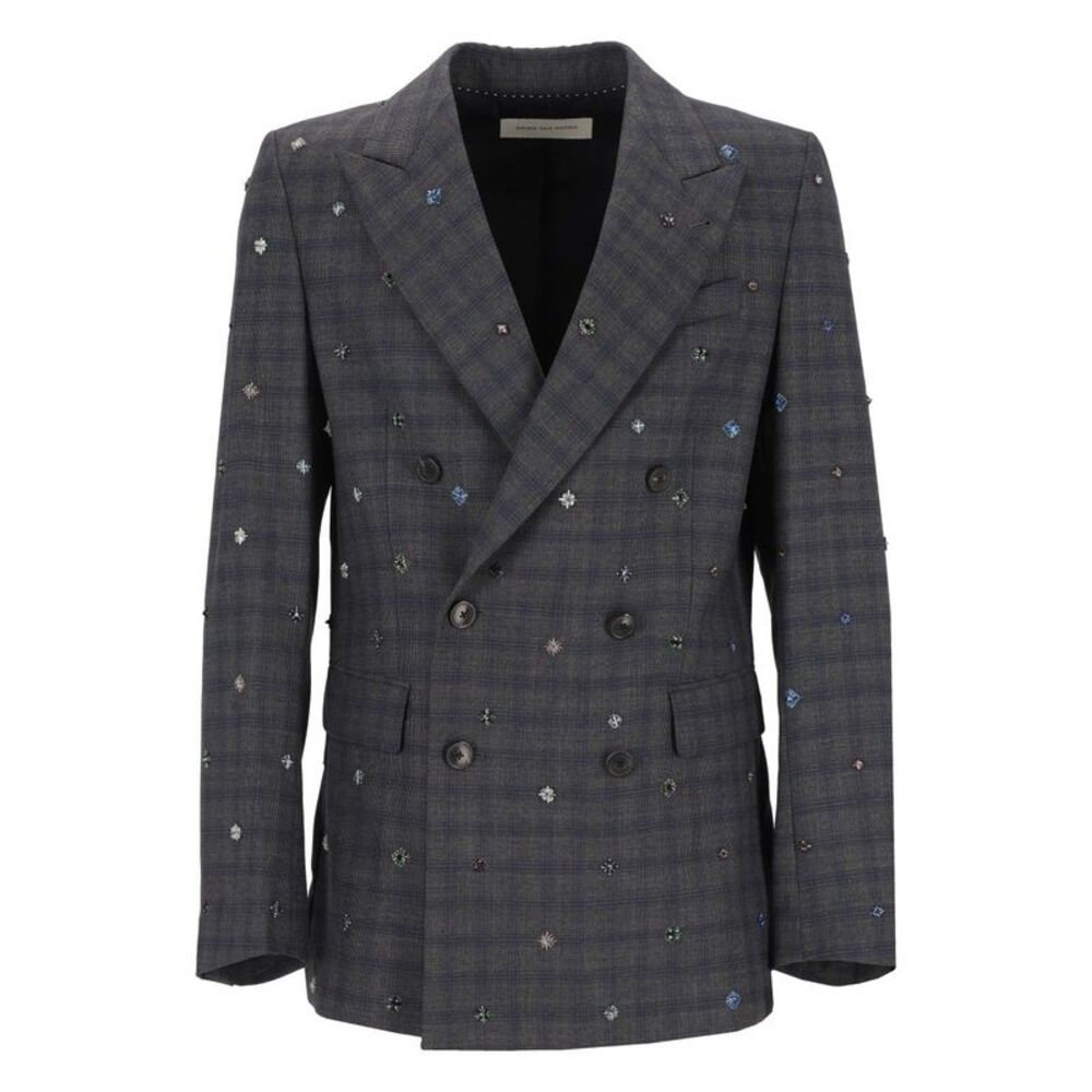 Dries Van Noten Men Embroidered Wool Blazer